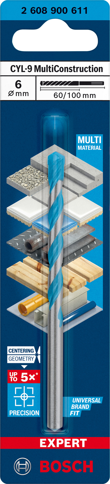 BORR CYL MULTICONSTRUCTION 6X100MM - Bosch