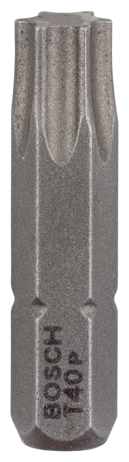 Stålgrå skruvbits med texten "BOSCH T40P" ingraverad.