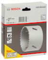 Förpackning med Bosch HSS-bimetallhålsåg, 127 mm, innehåller illustrationer och streckkod.