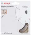 Förpackning av Bosch diamantkapskiva 125 mm x 22,23 mm för universalanvändning.