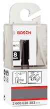Förpackning med Bosch fräsverktyg, 8 mm diameter, modellnummer 2 608 628 383-879.