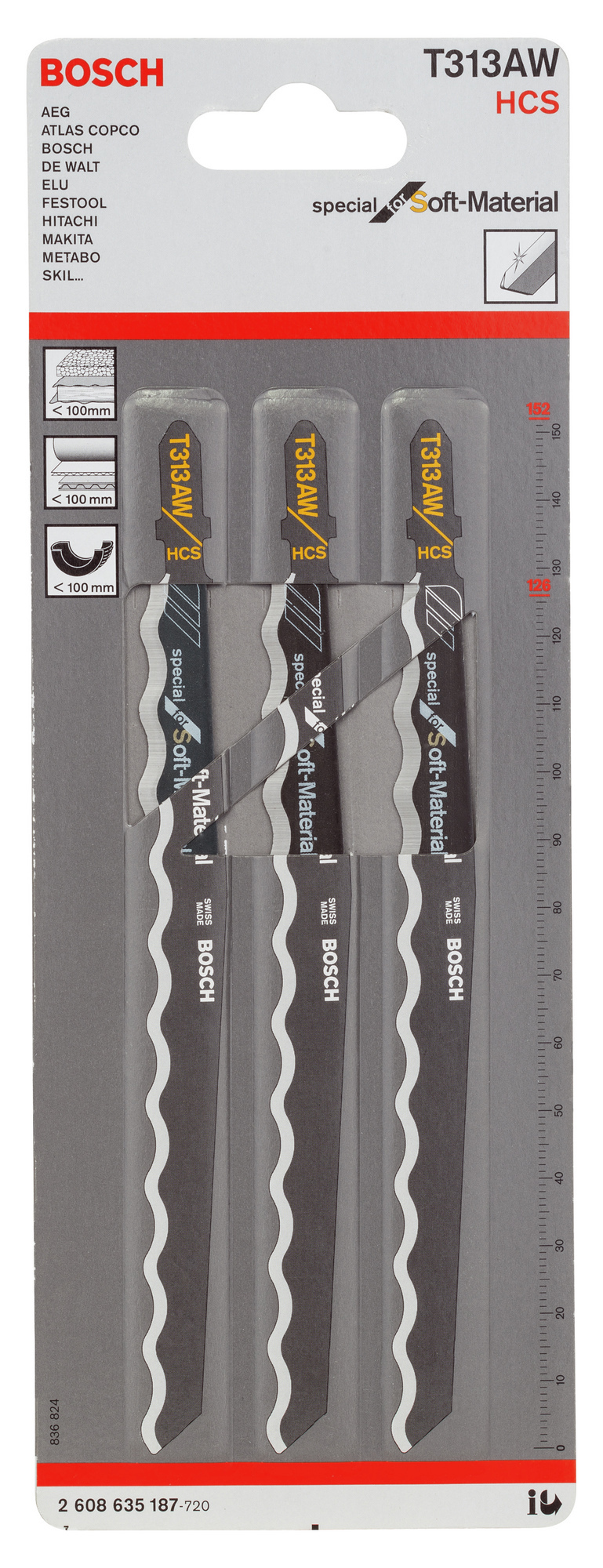 STICKSÅGBLAD T313AW 3ST SPISS/KNIV - Bosch