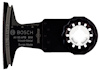 Svart sågtillbehör med tandad kant, vitt knäppe och text "Bosch AII 65 APB BIM Wood+Metal Swiss Made".