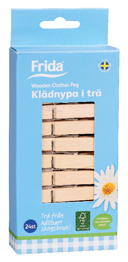 KLÄDNYPA TRÄ FRIDA 24-PACK - Frida