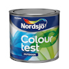 Färgprovburk från Nordsjö med etiketttext: "Colour test, Outdoor, AkzoNobel".