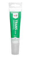 Grön och vit tub med texten "TRANS CLEAR" och "TEC7", innehåller 100 ml.