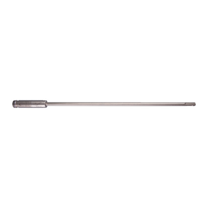 Metallisk borrförlängare med markerad greppyta och slät cylindrisk kropp.