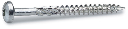 Metallskruv med sexkantsformad skalle och spiralformad gänga.