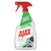 Sprayflaska med röd tryckknapp och etikett med texten "AJAX Kitchen".