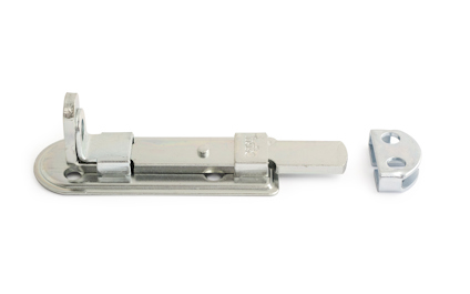 Skjutregel i metall med avtagbar fånghake.