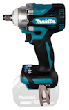 Trådlös Makita mutterdragare med 18V batterifäste, svart och turkos design.