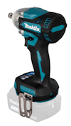 Sladdlös mutterdragare i svart och turkos med metallklämma och batterifäste. Märke: Makita.