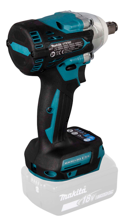 Sladdlös skruvdragare med Makita-logotyp och 18V batteriindikator.
