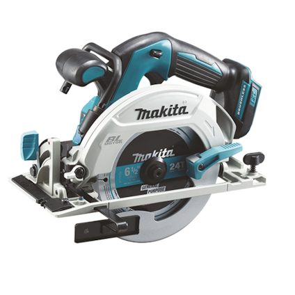 Cirkelsåg från Makita med svart och blå design samt synlig klinga.