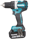 Sladdlös borrmaskin av märket Makita, med borstlös motor och 18V litiumjonbatteri.