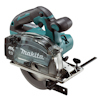 Cirkelsåg med blå-svart design och transparent skydd. Text på sidan: "Makita".