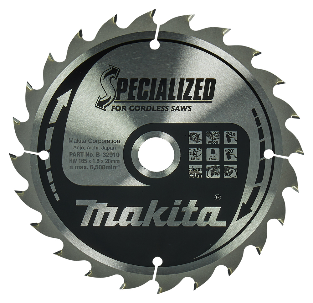 SÅGKLINGA B-32910 MAKITA TCT TRÄ 24T 165X20X1,5MM - Makita