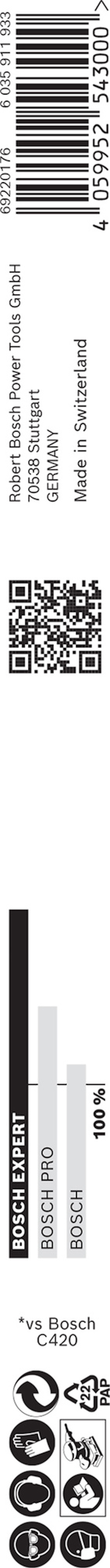 Vit etikett med streckkod, QR-kod och text på spanska. Texten innehåller ordet "Schönox".