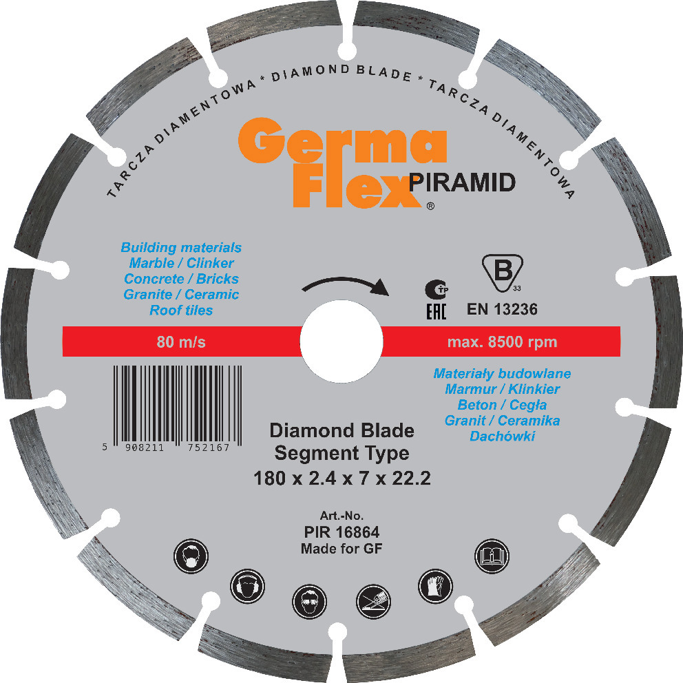 DIAMANTKAPSKIVA 180X2,4X7 X22,2MM - Thomee