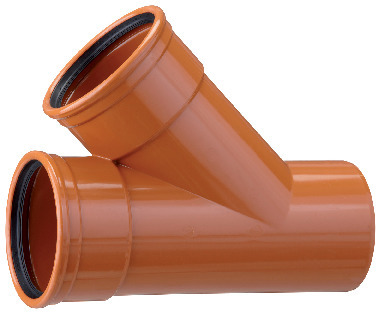 GRENRÖR MARK PVC 110/110X 45GR MED 2 MUFFAR - Terana