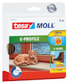 Förpackning för brun tätlist av märket Tesa Moll E-Profile, 6 meter, med bild på katt.