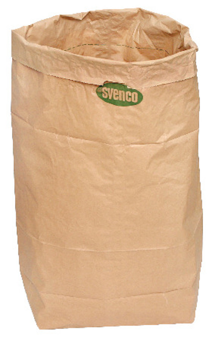 Brun papperssäck med grönt märke och texten "SVENCO" på framsidan.
