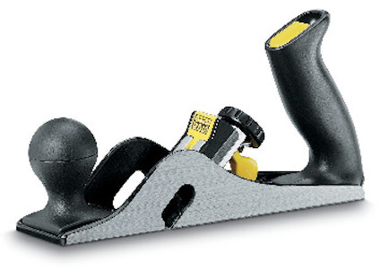 Handhyvel med svart handtag och justeringsratt, märkning "RB10".