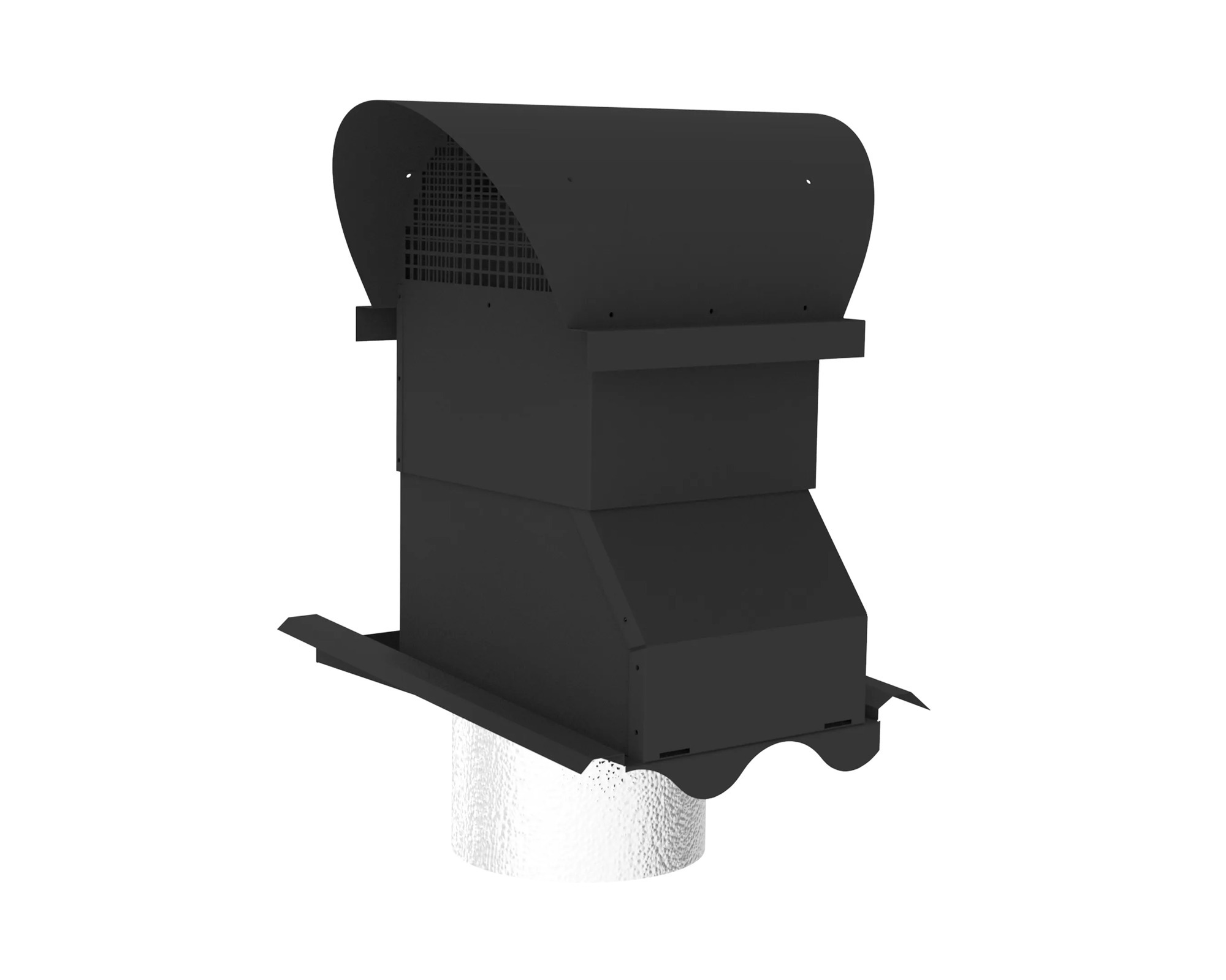 TJB VENTILATIONSHUV I PLÅT 2-K BETONG, SVART, 125/160 MM - TJB Försäljning