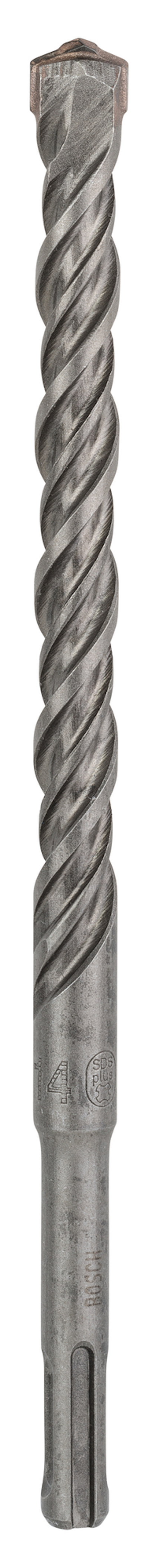 Borrskaft med spiraldesign och sluttande spets för borrning i hårda material.