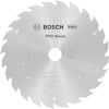 Cirkelsågblad med texten "BOSCH PRO Wood". Märkt med specifikationer och ursprungsland "Made in China".
