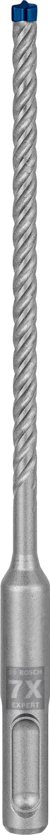 Borr med spiraldesign och blå spets, märkt "7X" nära skaftet.