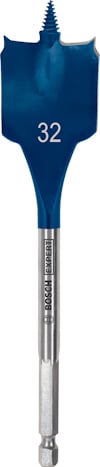 Blå flatborr med texten "32" och märkningen "Bosch Expert".
