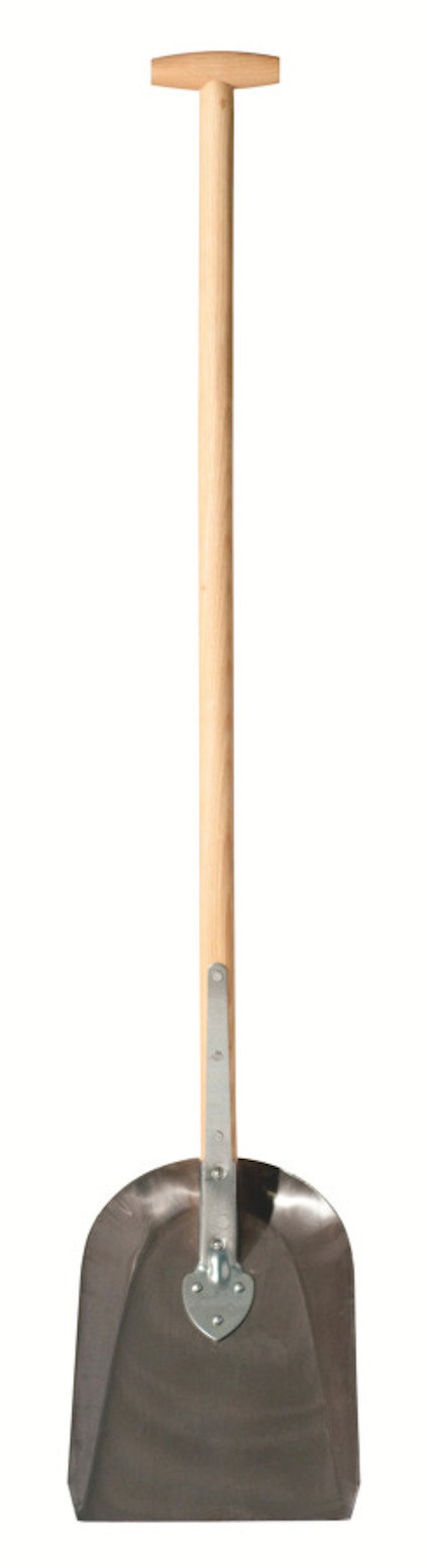 Skyffel med trähandtag och metallblad.