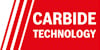 Röd rektangel med diagonala linjer till vänster och vit text "CARBIDE TECHNOLOGY".